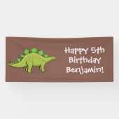 Funny stegosaurus dinosaur cartoon spandoek (Horizontaal)