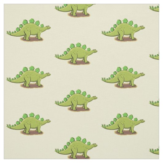 Funny stegosaurus dinosaur cartoon stof (Swatch)