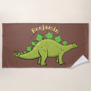 Funny stegosaurus dinosaur cartoon strandlaken