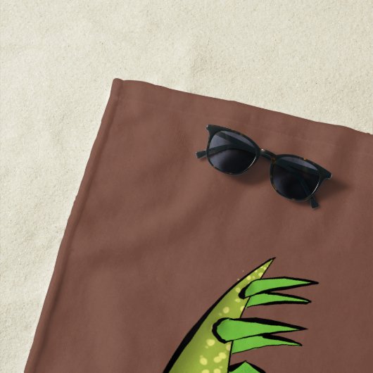 Funny stegosaurus dinosaur cartoon strandlaken (In situ)