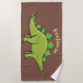 Funny stegosaurus dinosaur cartoon strandlaken (Voorkant)