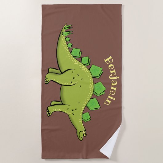 Funny stegosaurus dinosaur cartoon strandlaken (Voorkant)