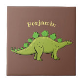 Funny stegosaurus dinosaur cartoon tegeltje (Voorkant)