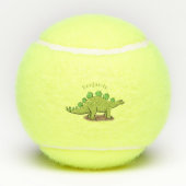 Funny stegosaurus dinosaur cartoon tennisballen (Achterkant)