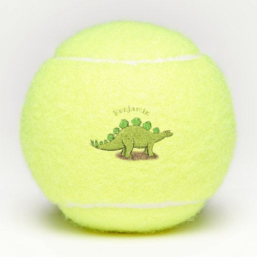 Funny stegosaurus dinosaur cartoon tennisballen (Voorkant)