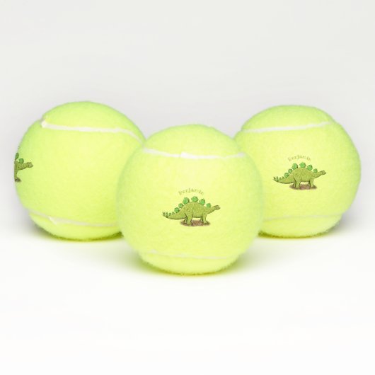 Funny stegosaurus dinosaur cartoon tennisballen (Multi)