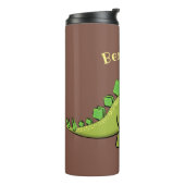 Funny stegosaurus dinosaur cartoon thermosbeker (Gedraaid links)