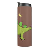 Funny stegosaurus dinosaur cartoon thermosbeker (Geroteerd rechts)