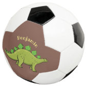 Funny stegosaurus dinosaur cartoon voetbal (Drie kwart)