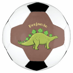 Funny stegosaurus dinosaur cartoon voetbal