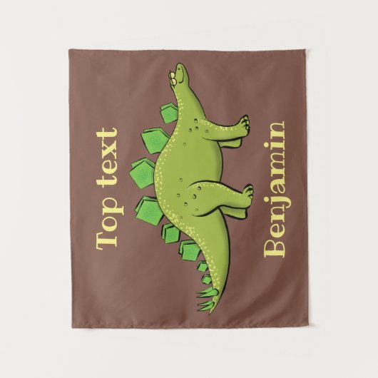 Funny stegosaurus dinosaur cartoon wandkleed (Voorkant)