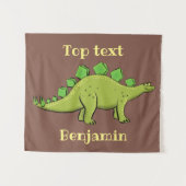 Funny stegosaurus dinosaur cartoon wandkleed (Voorkant (horizontaal))