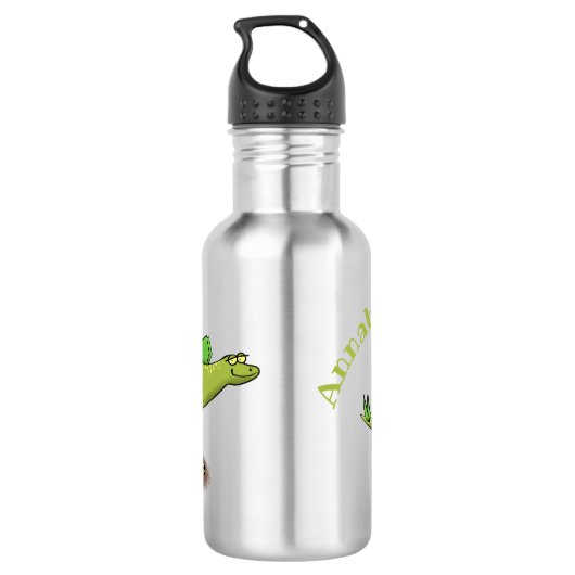 Funny stegosaurus dinosaur cartoon waterfles  (Achterkant)