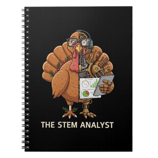  Funny STEM Analyst Robot Turkey Thanksgiving Gift Notitieboek (Voorkant)