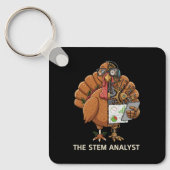 Funny STEM Analyst Robot Turkey Thanksgiving Gift Sleutelhanger (Voorkant)