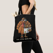 Funny STEM Analyst Robot Turkey Thanksgiving Gift Tote Bag (Dichtbij)