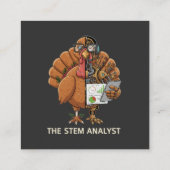  Funny STEM Analyst Robot Turkey Thanksgiving Gift Vierkante Visitekaartje (Achterkant)