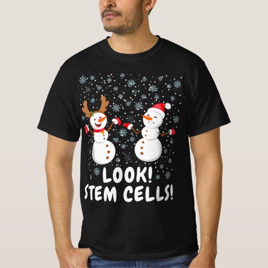 Funny Stem Cell Snowman Christmas Science Gift  T-shirt (Voorkant)