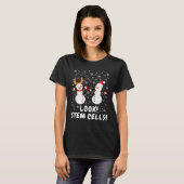 Funny Stem Cell Snowman Kerstwetenschap T-shirt (Voorkant volledig)