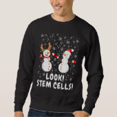 Funny Stem Cell Snowman Kerstwetenschap Trui (Voorkant)