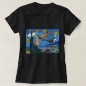 Funny Sterrennacht Cat Cute Art Paint voor Cat Kit T-shirt (Design voorkant)