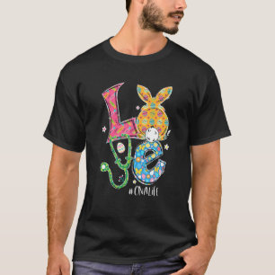Funny Stethoscope Love CNA Life Nurse Bunny Easter T-shirt