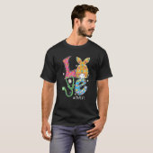 Funny Stethoscope Love CNA Life Nurse Bunny Easter T-shirt (Voorkant volledig)