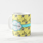 Funny stethoscopen voor artsen op gele naam koffiemok (Voorkant links)