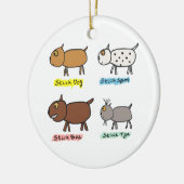Funny Stick Dogs Keramisch Ornament (Links)