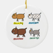 Funny Stick Dogs Keramisch Ornament (Achterkant)