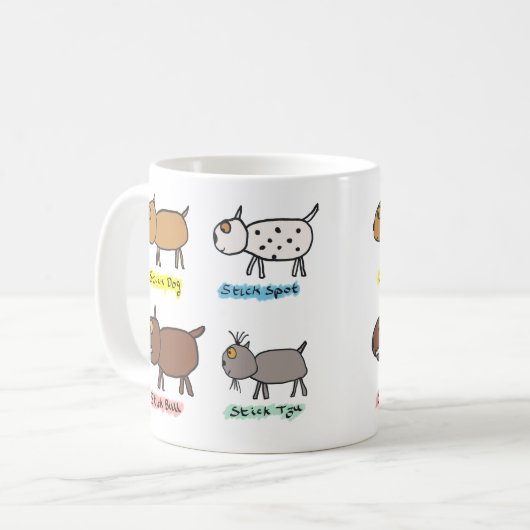 Funny Stick Dogs Koffiemok (Voorkant links)