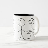 Funny Stick Figuur Koppel Koffie Mok (Voorkant rechts)