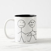 Funny Stick Figuur Koppel Koffie Mok (Links)