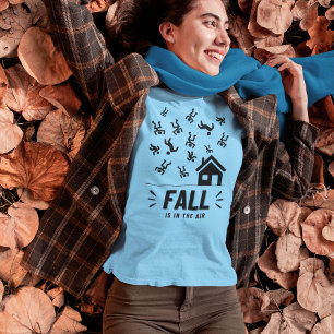 Funny Stick Figuur Mensen Herfst is in de lucht T-shirt
