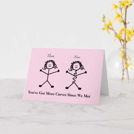 Funny Stick Lady Valentijnsdag Card Kaart (Gele Bloem)
