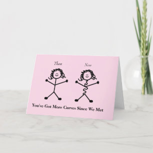 Funny Stick Lady Valentijnsdag Card Kaart