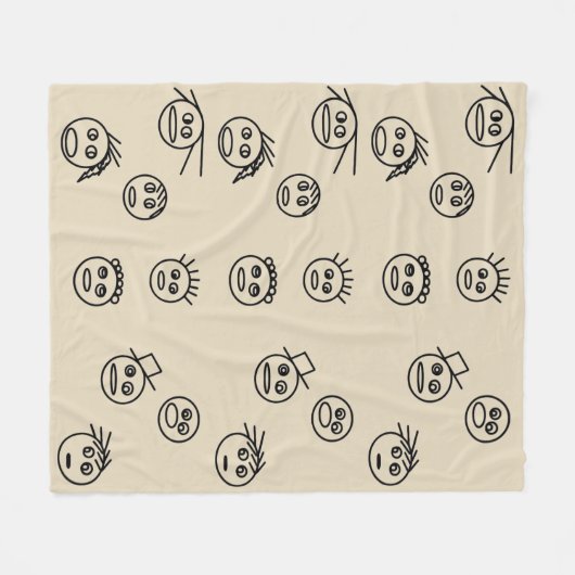 Funny Stick Man Fleece Blanket (Voorkant (Horizontaal))
