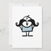 Funny stick man met snorren kaart (Voorkant)