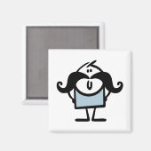 Funny stick man met snorren magneet (Voorkant / Achterkant)