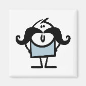 Funny stick man met snorren magneet (Voorkant)