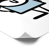 Funny stick man met snorren poster (Hoek)