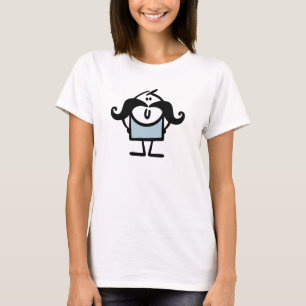 Funny stick man met snorren t-shirt