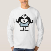 Funny stick man met snorren t-shirt (Voorkant)