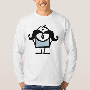 Funny stick man met snorren t-shirt