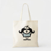 Funny stick man met snorren tote bag (Voorkant)