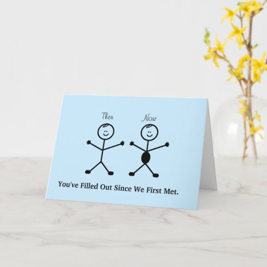 Funny Stick Man Valentijnsdag Card Kaart (Gele Bloem)