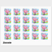 Funny Sticker Circus Acrobat Pig Cyclist (Vel)