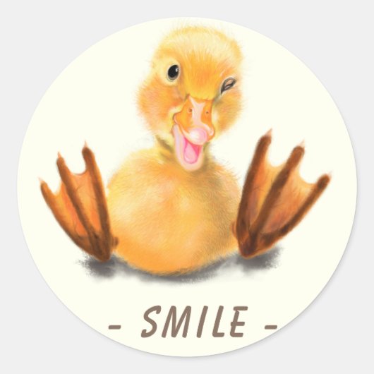 Funny Sticker Happy Yellow Duck Smile Aangepaste t (Voorkant)