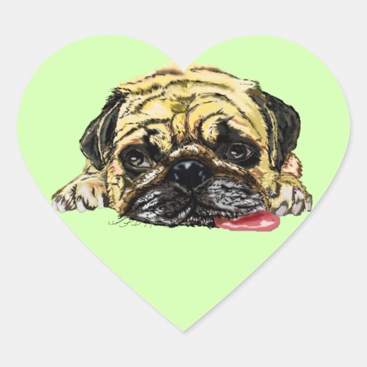 Funny Sticker met Pug Dog - Uw kleuren (Voorkant)
