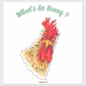 Funny Sticker met Surprised Rooster - Aangepaste t (Vel)